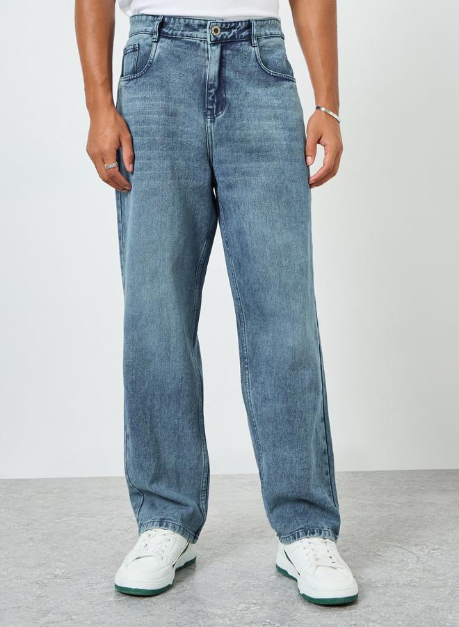 ستايلي جينز بقصة سائبة وتفاصيل باهتة - Image 4